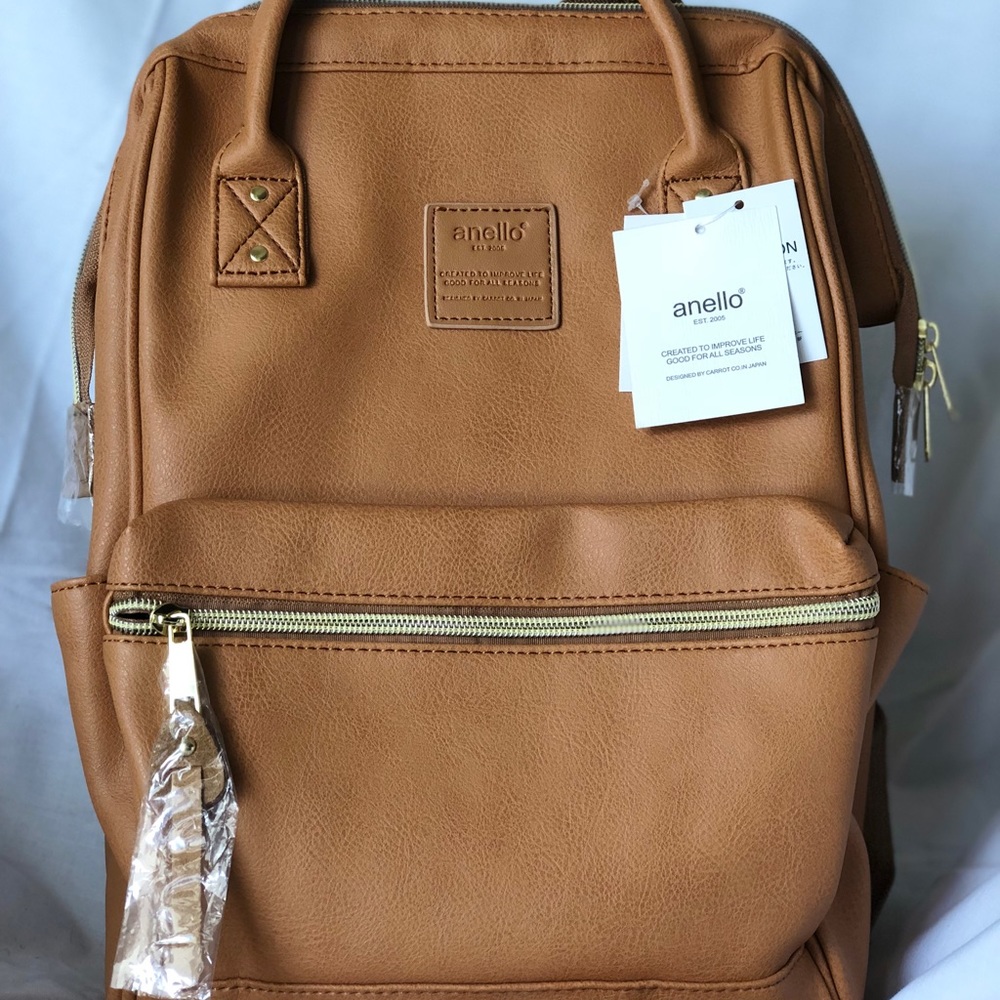 Anello PU Leather backpack camel beige